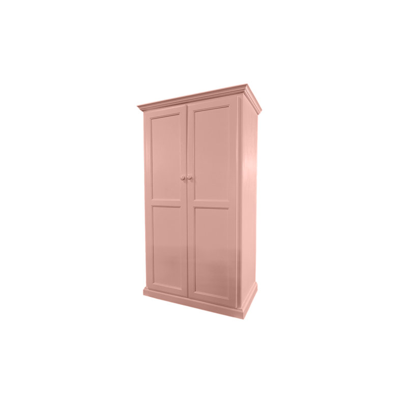 Bureau armoire en bois massif Breeda, Rose