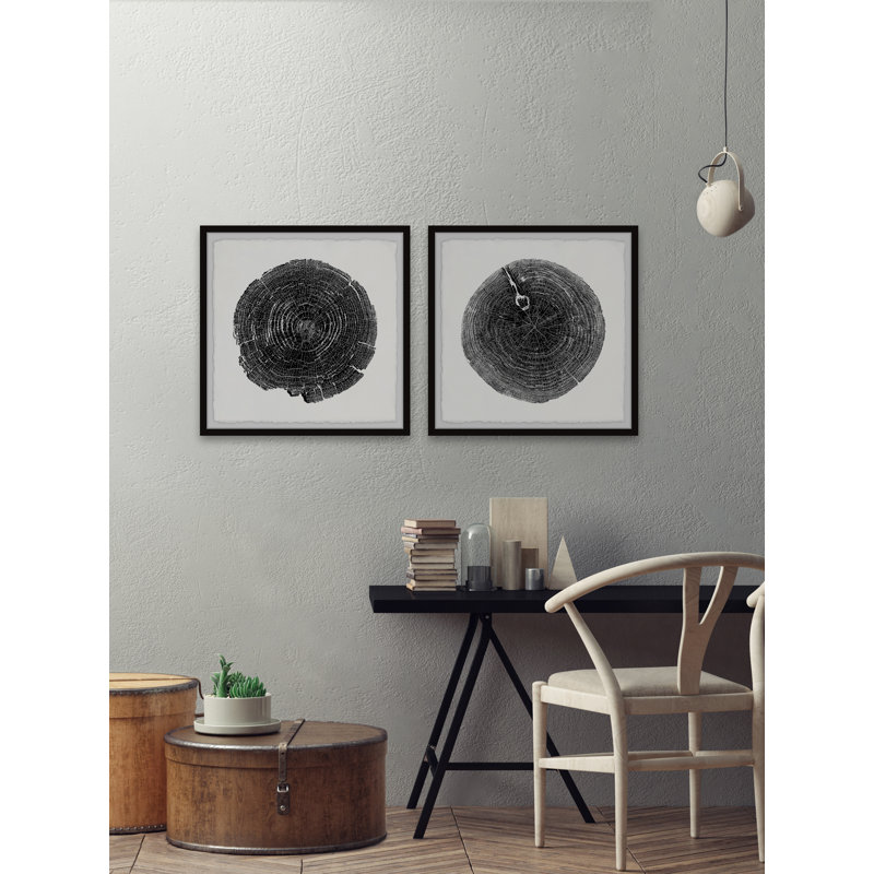 Charred - 2 Piece Single Picture Frame Print Set, 45cm x 45cm x 3.81cm