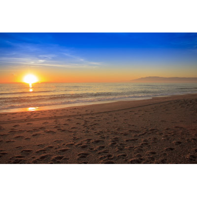 Sunset In Sea - Wrapped Canvas Print