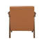 Chaise d'appoint rembourrée en similicuir brun avec coussins de siège 1 pièce