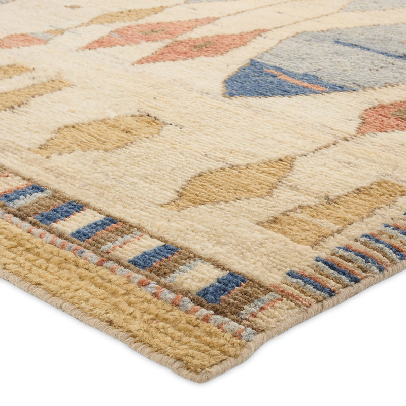 Jaipur Living Tonnara ZRA02 Handknot Trellis Gray/Tan Runner (3'X10'), Blue