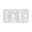 Lavabo mural rectangulaire en béton 16 po avec robinet à droite Lisse -112453134