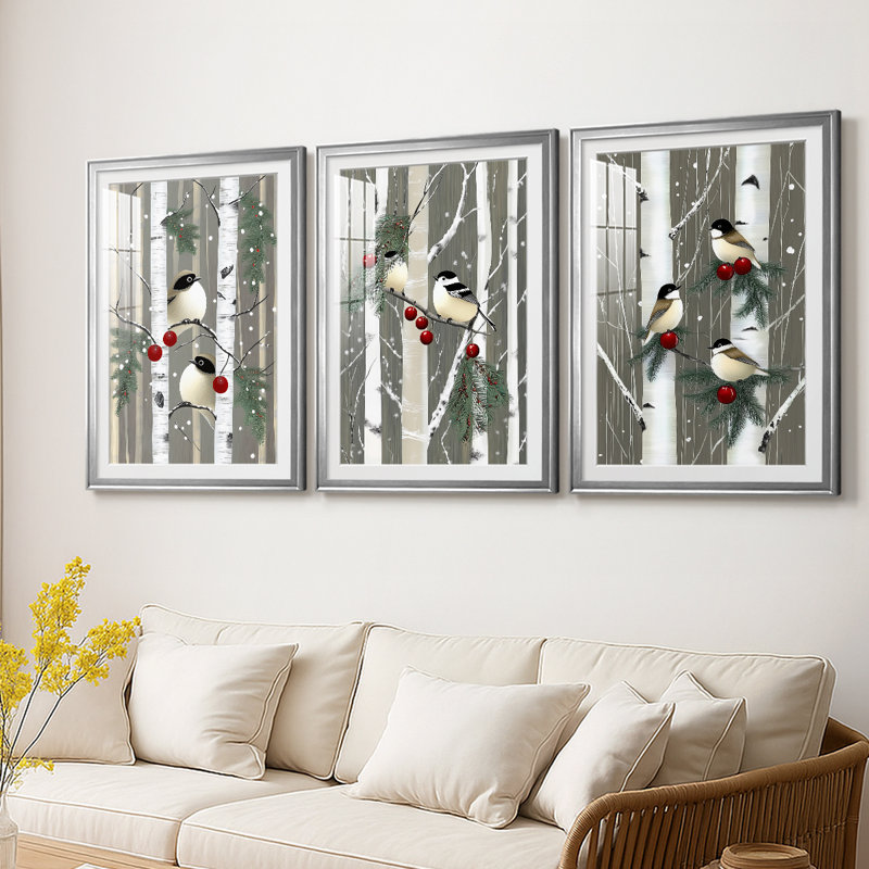 Christmas Holiday Art CI - Impression sur mesure encadrée de qualité supérieure - 3 pièces, H 21 po x l 30 po