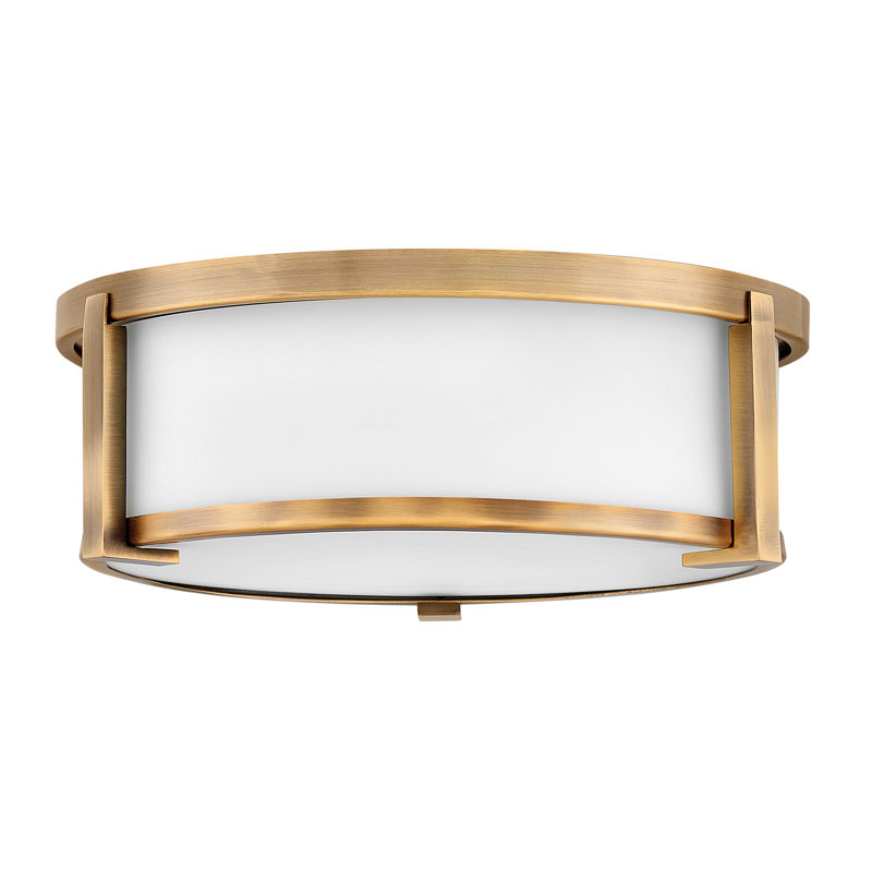 Lowell Modern Flush Mount Ceiling Light, 4.75" H x 13.25" W x 13.25" D, Brushed Bronze