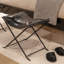 Tabouret pliable en cuir et métal-1767290197