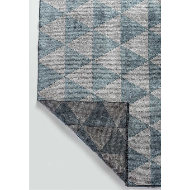 Rapture Silver/Blue Geometric Luxury Area Rug, Rectangle 7'10" x 9'10"