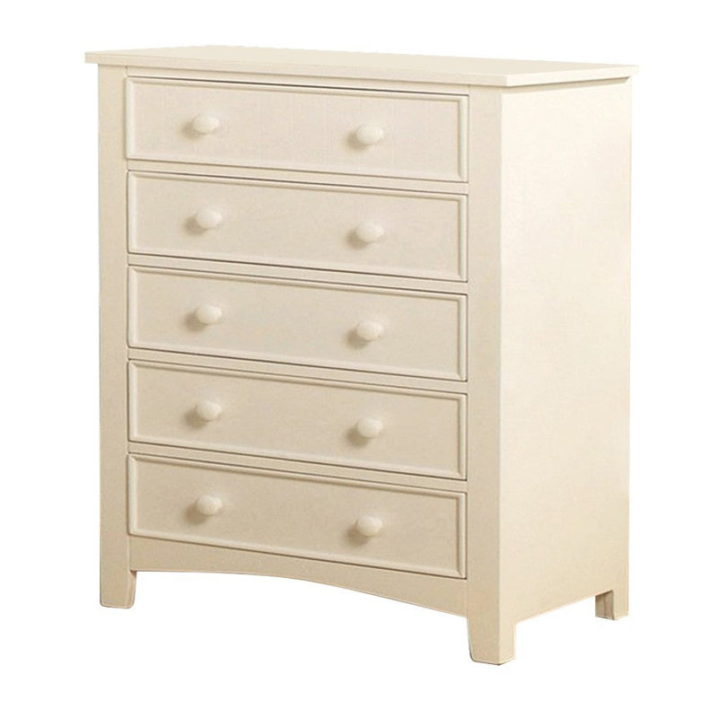 Commode 5 tiroirs l 28,6 po, Blanc
