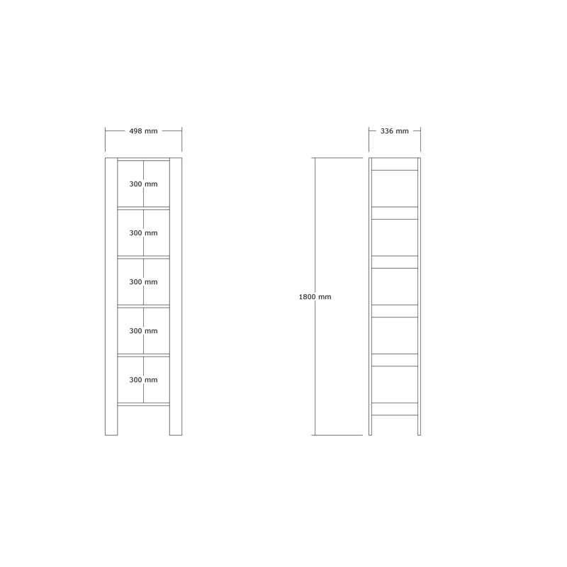 Elegant Walnut Bookshelf, 49.2 x 70.9 x 13.2 inches | 100% Melamine Coated Particle Board, Thickness: 0.7 inches | Durable & Stylish Storage Solution for Home & Office | Perfect for Modern Decor & Organization