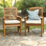 Wood Outdoor Dining Armchair with Cushion