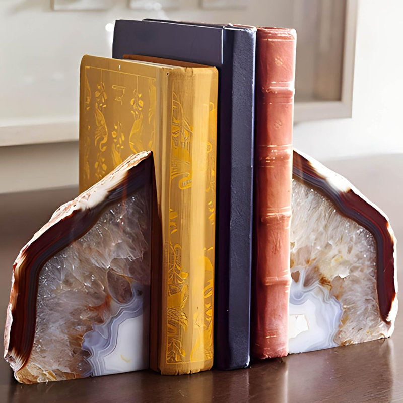 Serre-livres en cristal Agate Geode Bookords