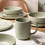 Service de table 12 pièces en grès avec tasses - va au micro-ondes et au lave-vaisselle, empilable, non toxique - service pour 3-1900328431