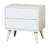 Mid-Century Modern Solid Wood Nightstand With 2-Drawers And Round Tapered Legs For Elegant Bedroom Storage-1379796422