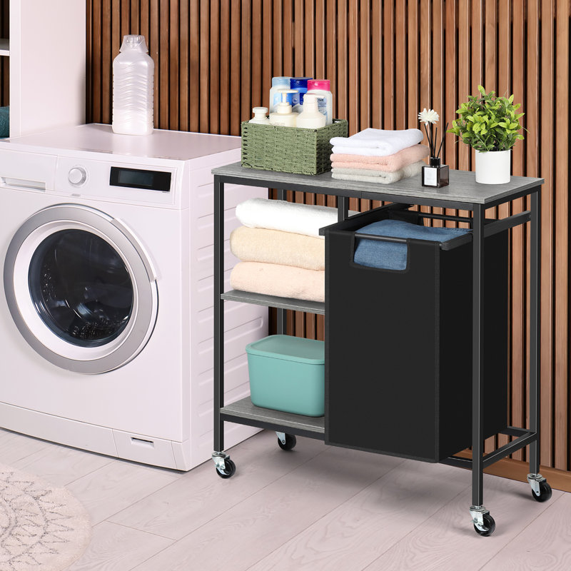 Laundry Cart with Wheels, Grey