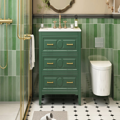 Ensemble de meuble-lavabo de style rétro 30 po avec lavabo en résine