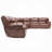 Brax Two Tone Brown Synthetic Leather Power Motion Sectional Sofa W/USB Port