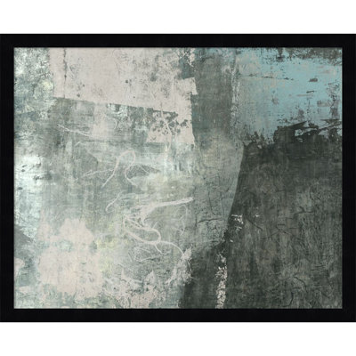 Black and Grey and Blue I by Fresno Wood Framed Wall Art Print