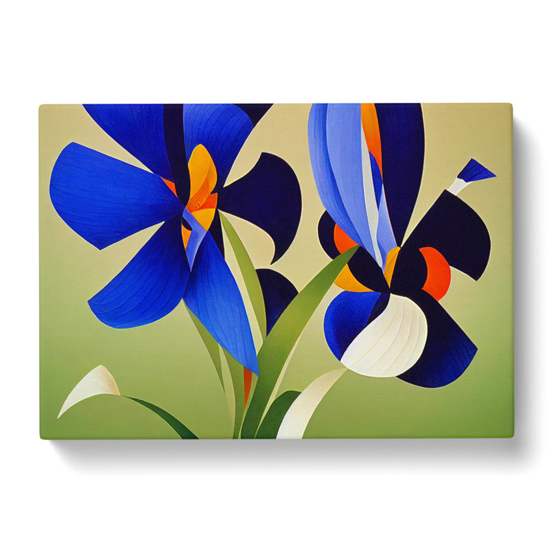 Iris Flowers Abstract - Wrapped Canvas, 35cm H x 50cm W x 3cm D