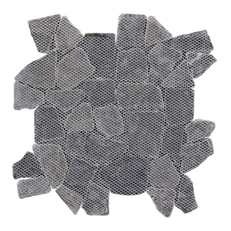 Full Eclectic 18in.x18in. Marble Tumbled Wall and Floor Tile, Stone Gray