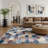 Rug Branch Silas 7' x 10' (6'7" x 9'6") Purple/Cream Geometric Area Rug, Contemporary, Medium Pile, Stain-Resistant Carpet - Living Room, Bedroom, Dining Room, and Kitchen-522474037
