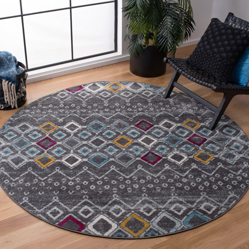 Aird Performance Southwestern Rug, Round 6'7", Navy