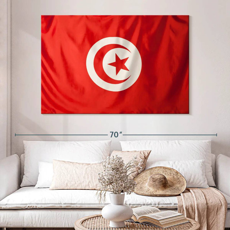 Borges Flag Of Tunisia, 34" H x 51" W