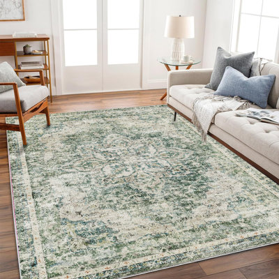Tapis lavable 274 x 366 cm, style bohème rétro, ne peluche pas, facile d'entretien, idéal pour les zones de passage fréquent comme le salon, la chambre à coucher, le bureau, la table basse ou la cuisine. Grand tapis.