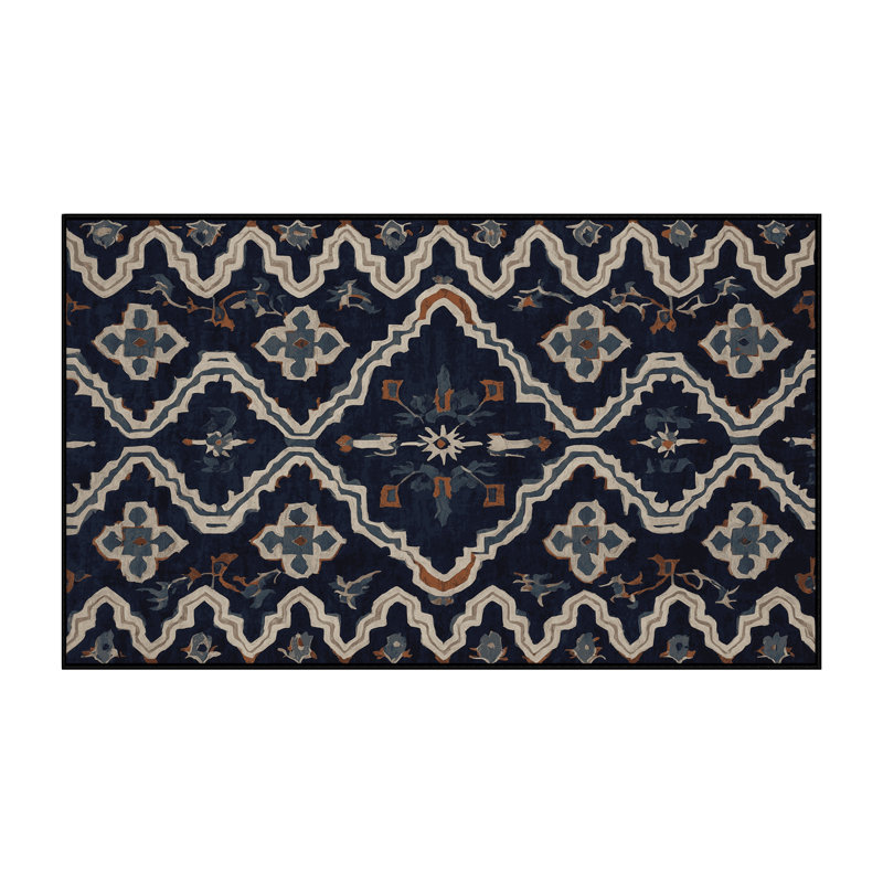 Machine Washable Gray Area Rug, Rectangle 7' x 9'
