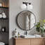 Luminaire de meuble-lavabo moderne avec abat-jour en verre, applique murale 2 lumières pour miroir, douille E26, installation facile-656129192-656129188