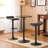 Ensemble de tables de bar Belham et 2 tabourets de bar pivotants en cuir reconstitué noir Belham