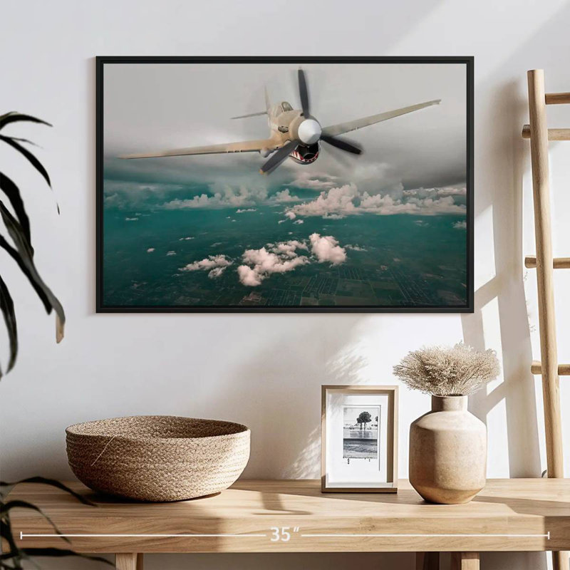 Avion Curtiss P 40 Warhawk, 25 po x 17 po, Cadre flottant noir