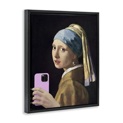 Cadre flottant fille avec téléphone, design par Master Redux