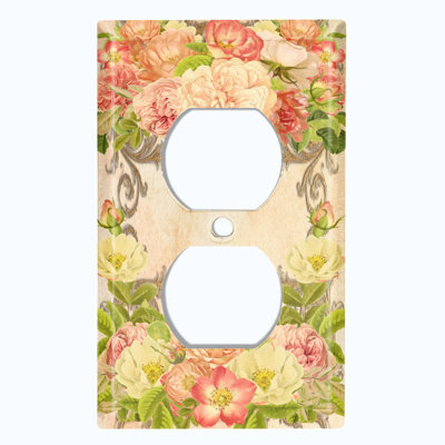 Patterned 1 - Gang Duplex Outlet Standard Wall Plate