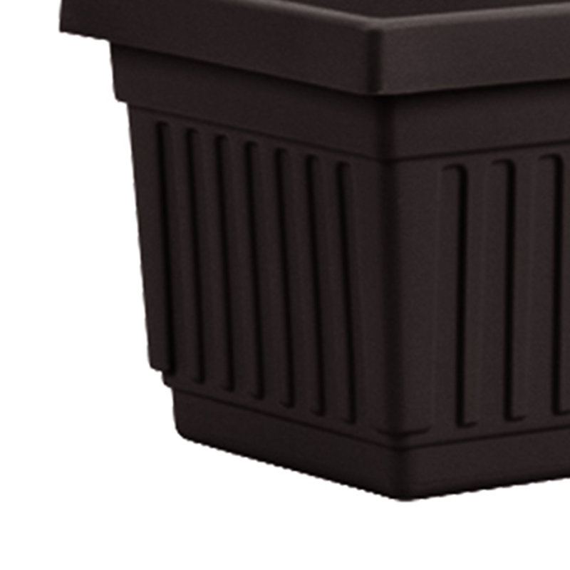  24 Inch Fluted Venetian Garden Flower Window Box, Black (2 Pack)
