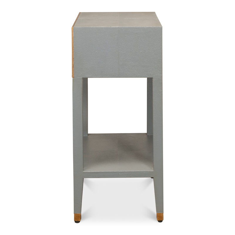 Shagreen 1 - Drawer Solid Wood Nightstand, Storm Gray