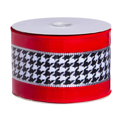 Ruban d’arbre en polyester houndstooth velours