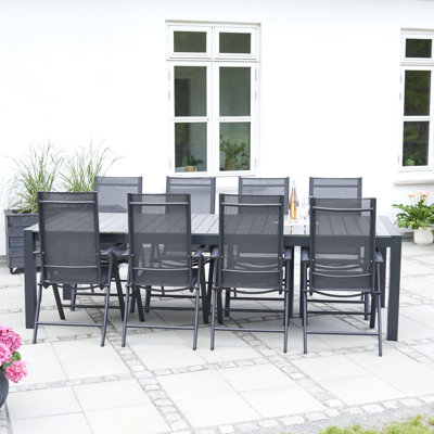 College 8 - Person Patio Dining Set with Extendable Rectangular Table