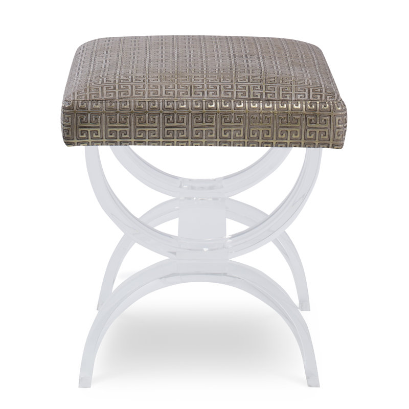 It's Clearly U Upholstered Accent Stool, Chartres Pebble