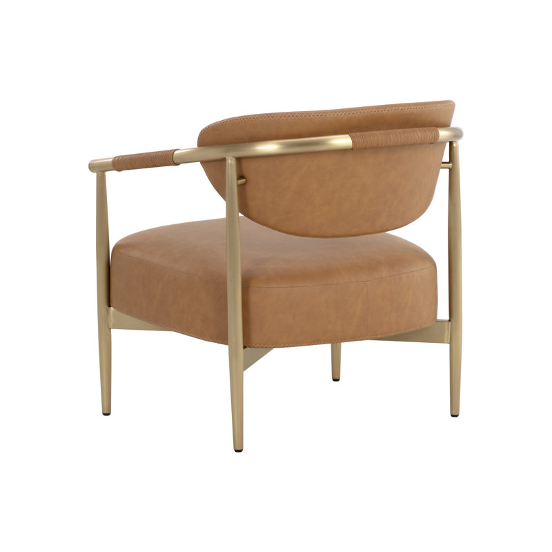 Lounge Chair, Brown Faux Leather