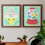 «Ice Cream Alphabet», peinture sur toile 2 pièces-988381096-988381098