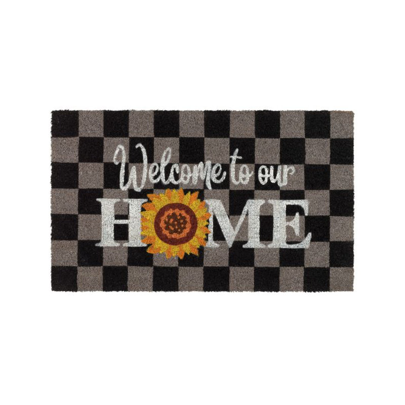 30x18 Natural Coir Fiber and PVC Non Slip Outdoor Doormat with Weather Resistant Textured Surface and Heavy Duty Backing