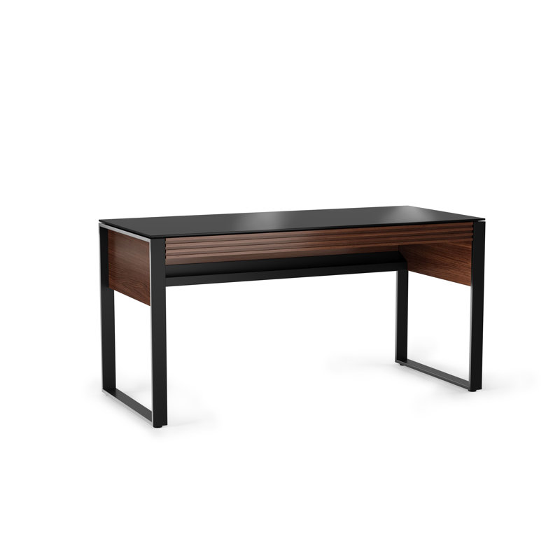 Corridor Glass Top Writing Desk, Chocolate Stained Walnut