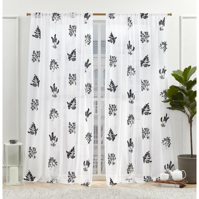 Nicole Miller New York Mabel Sheer Rod Pocket Curtain Panels Pair