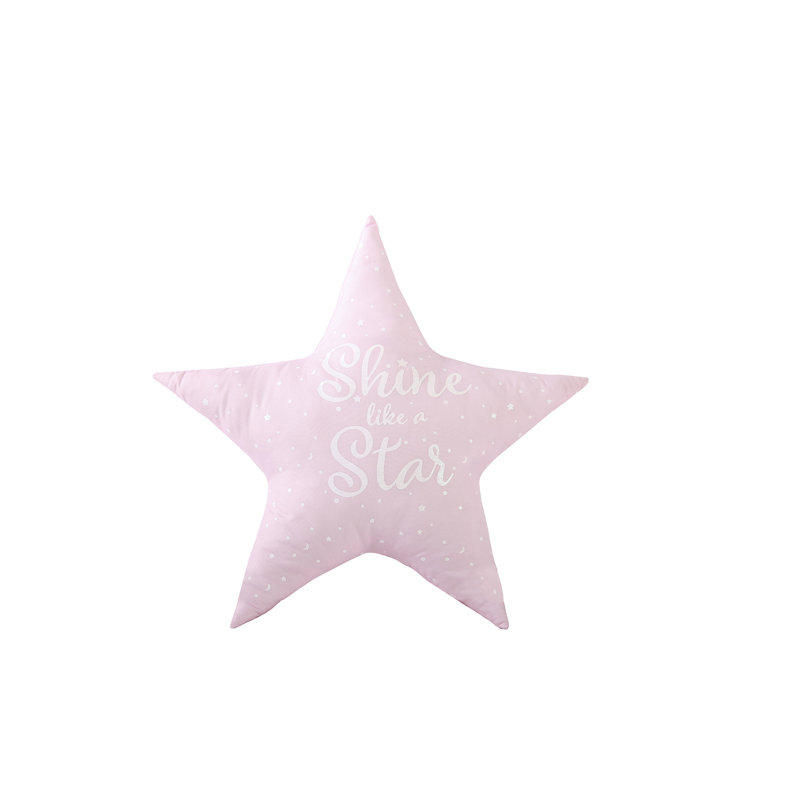 Full Pink Ombre Microfiber Kids Comforter Set with Star Pillow