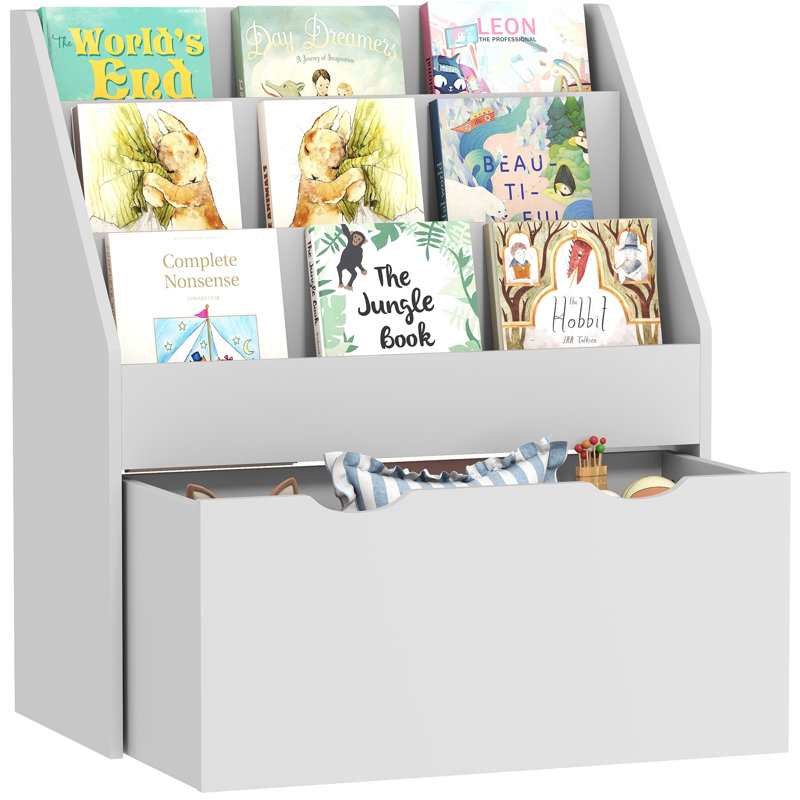 70cm H X 62.5cm W Kids Bookcase, Grey