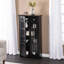 Armoire multimédia à panneau de fenêtre noire-70850155