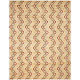 Asian Fusion Hand-Knotted Wool Ivory/Red Area Rug
