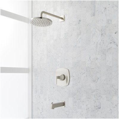 Sefina Pressure Balance Tub and Shower System - Brushed Nickel