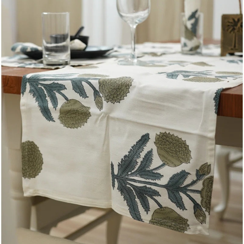 Red Barrel Studio® 16X106 Special occasion table runner, Stylish dining accessory, Badshah, Gray, 9" Rectangle