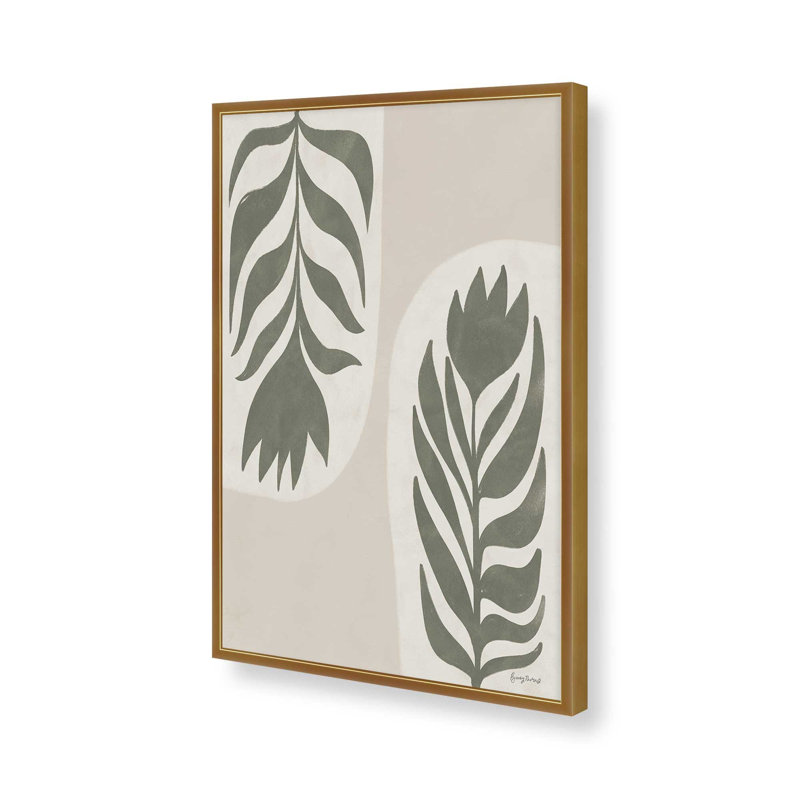 «Floral Simplicity II» par Becky Thorns, reproduction d'art, 18" H x 12" W, Doré