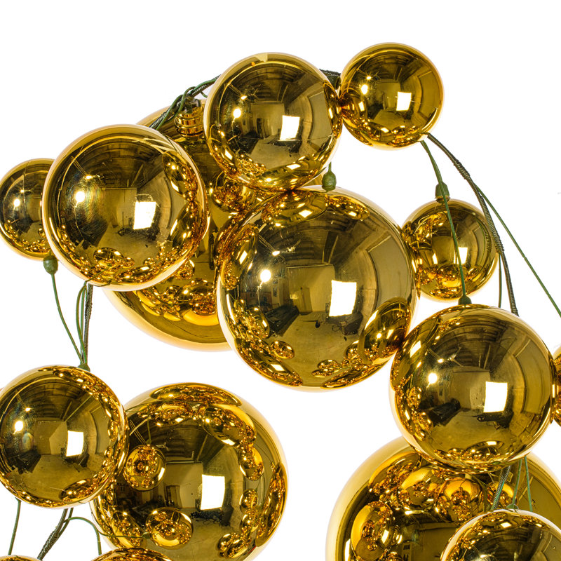 6' Gold Shiny Ball Branch Garland, Silver 